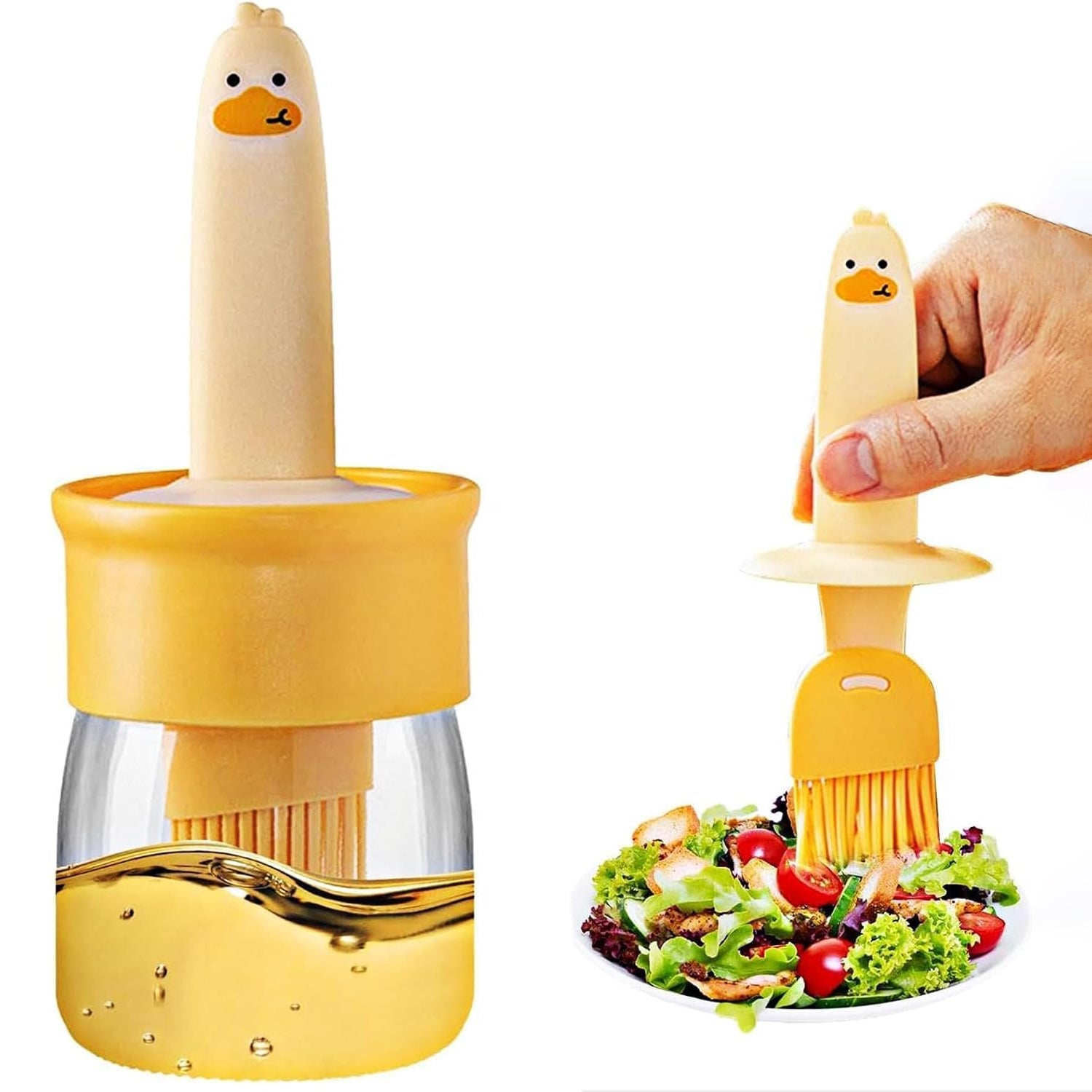 2 In 1 Oil Dispenser Bottle With Silicone Basting Brush (1 Set) 2 In 1 Oil Dispenser Bottle With Silicone Basting Brush (1 Set)